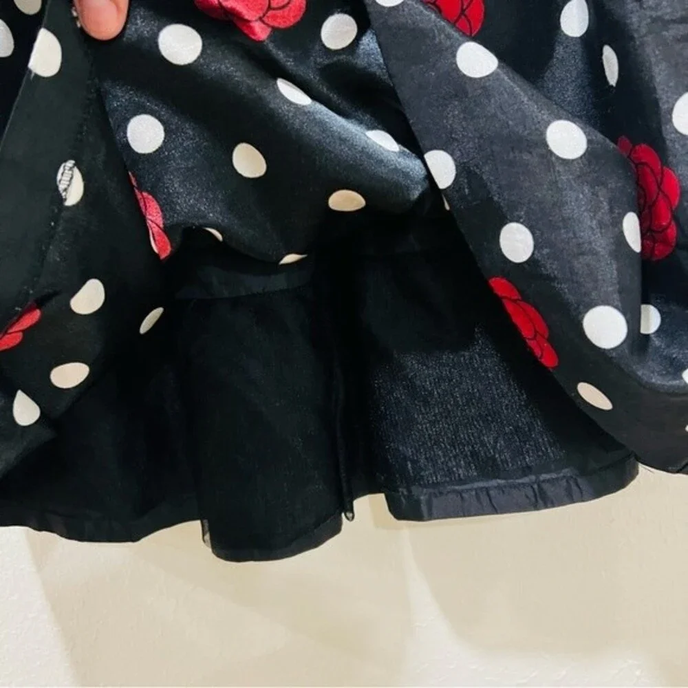 Crazy 8 Floral Black & White Polka Dot Sleeveless Dress in Girl's Size 8